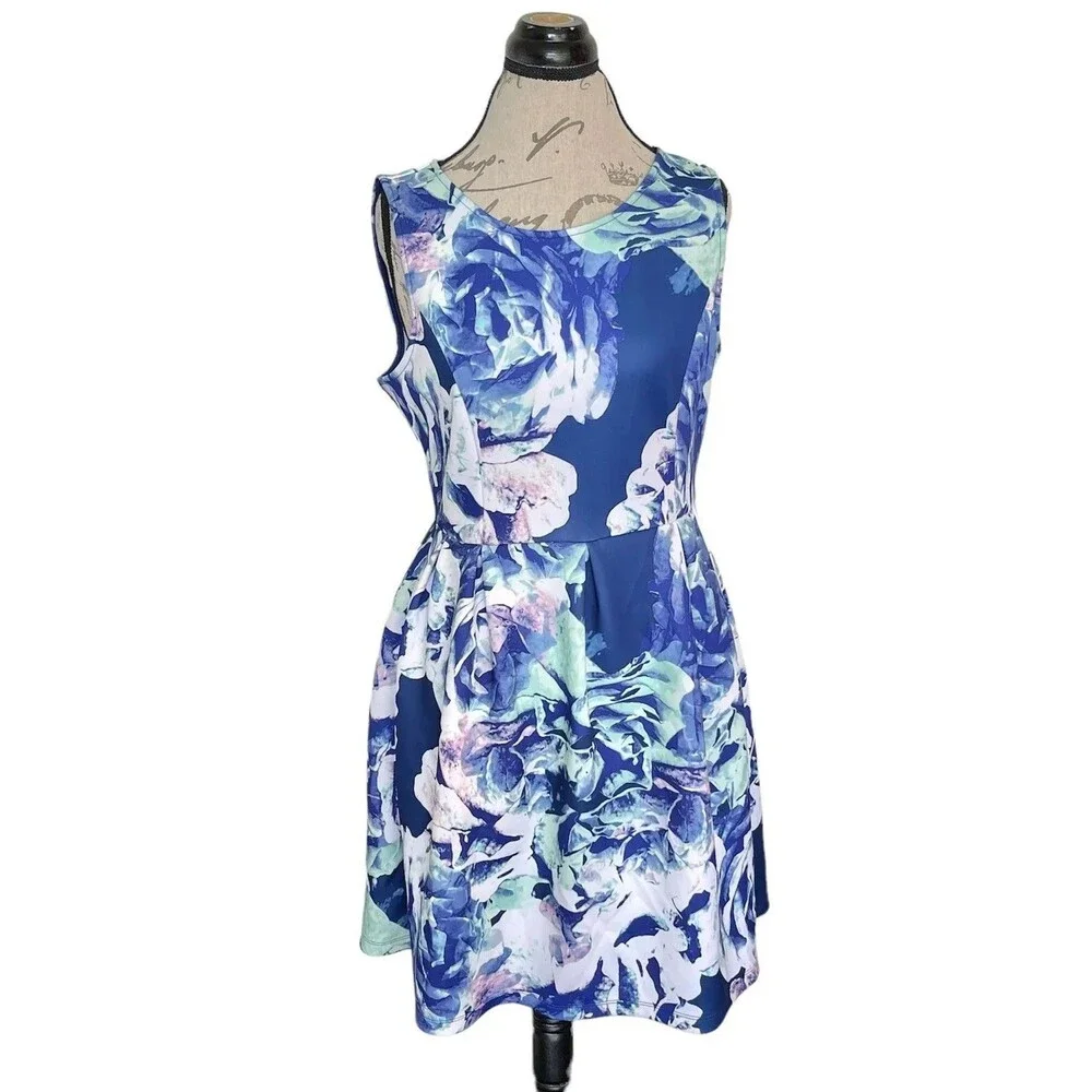 Apt 9 Womens Dress Sleeveless Sz Medium Floral Shift Artsy Spring Summer Easter